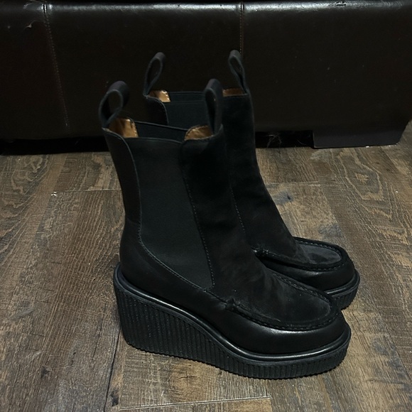 rag & bone Shoes - Rag & Bone Sloane Chelsea boots in black suede and leather wedge Size 39.5 (8.5)